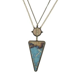 Long Unique Triangle Funky Statement Necklace